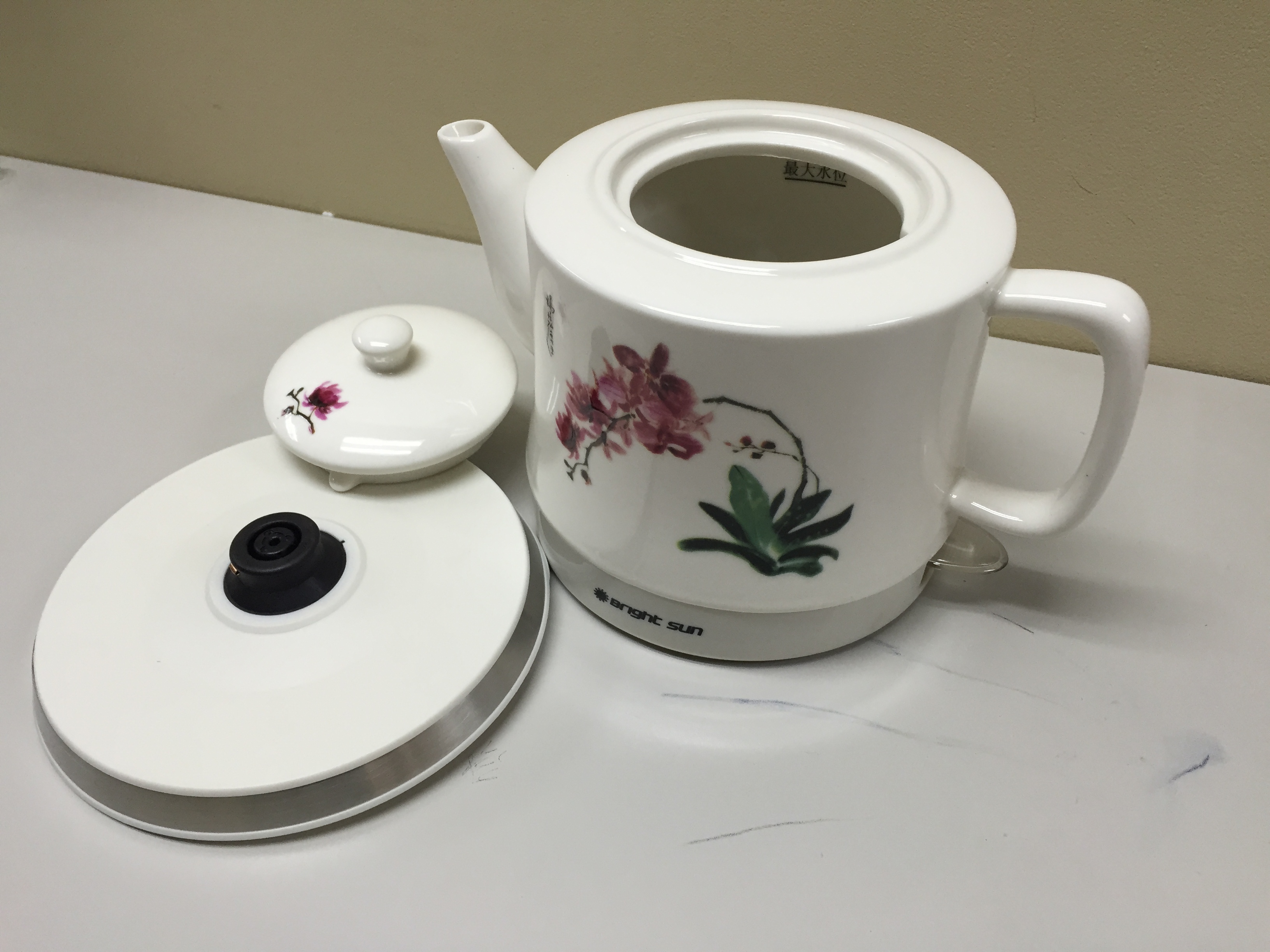 Teapot Ceramic Electric Kettle Water Orchid Gift,Buffet, Restaurant